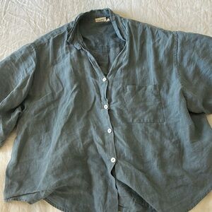 Deiji studios blue linen TOP only from 03 set